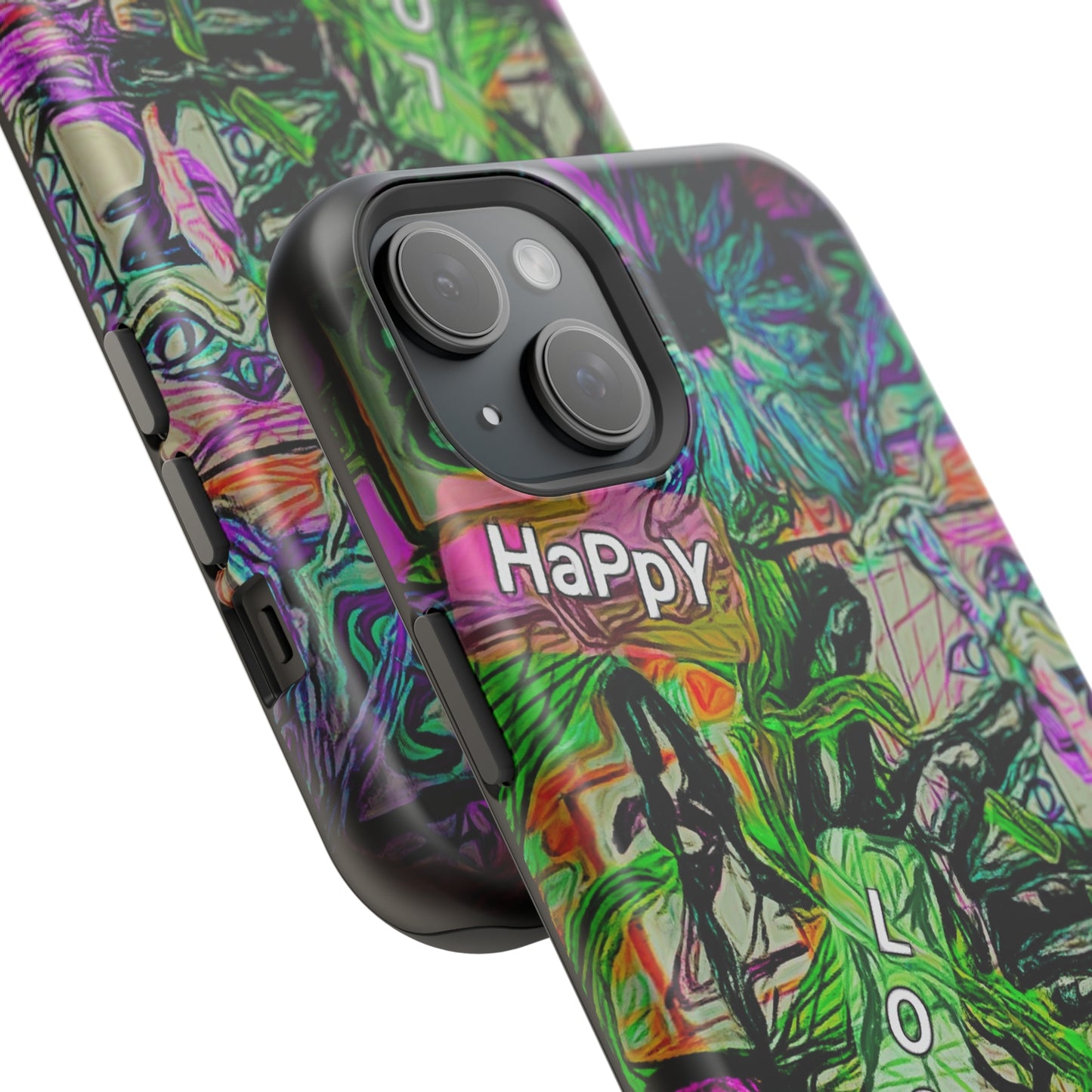 MagSafe Tough Cases for iPhone 15 series with custome Happy Lost Souls Art Work