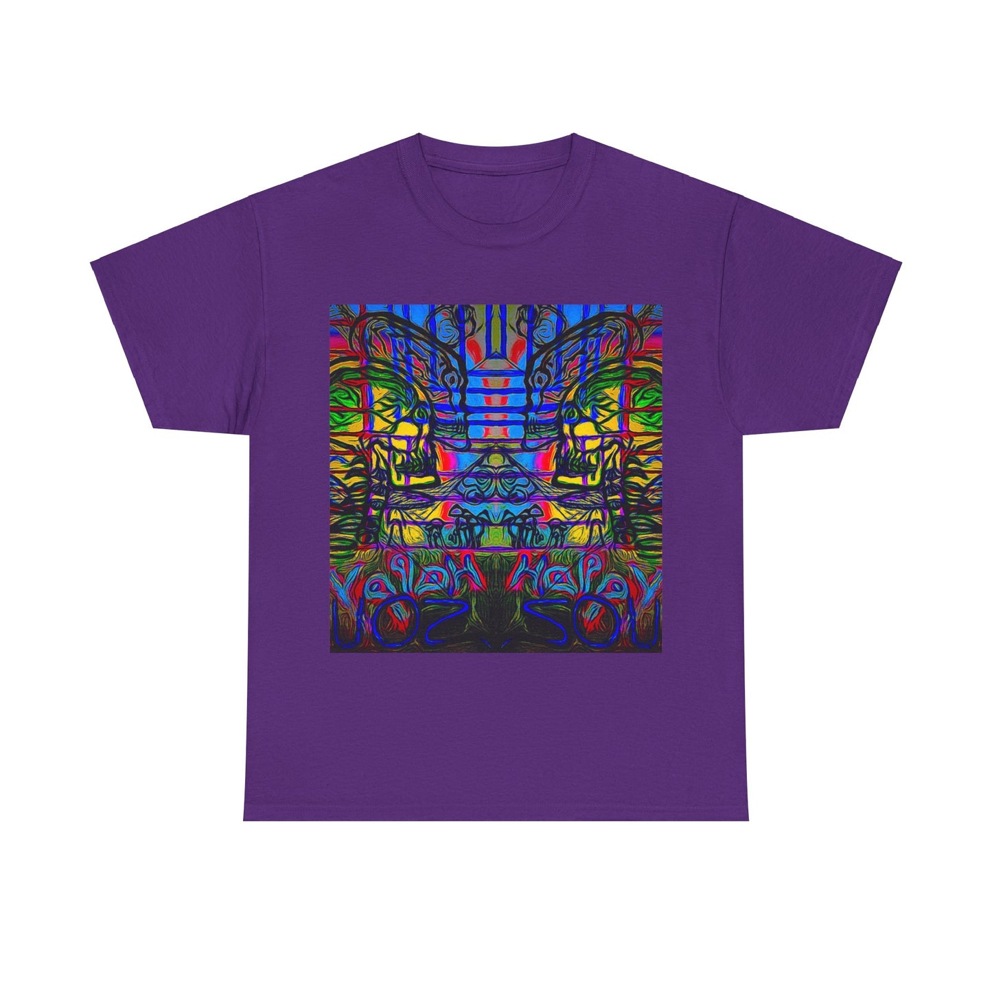 Unisex Heavy Cotton Tee With Custom Happy Lost Souls Art Print(origins)