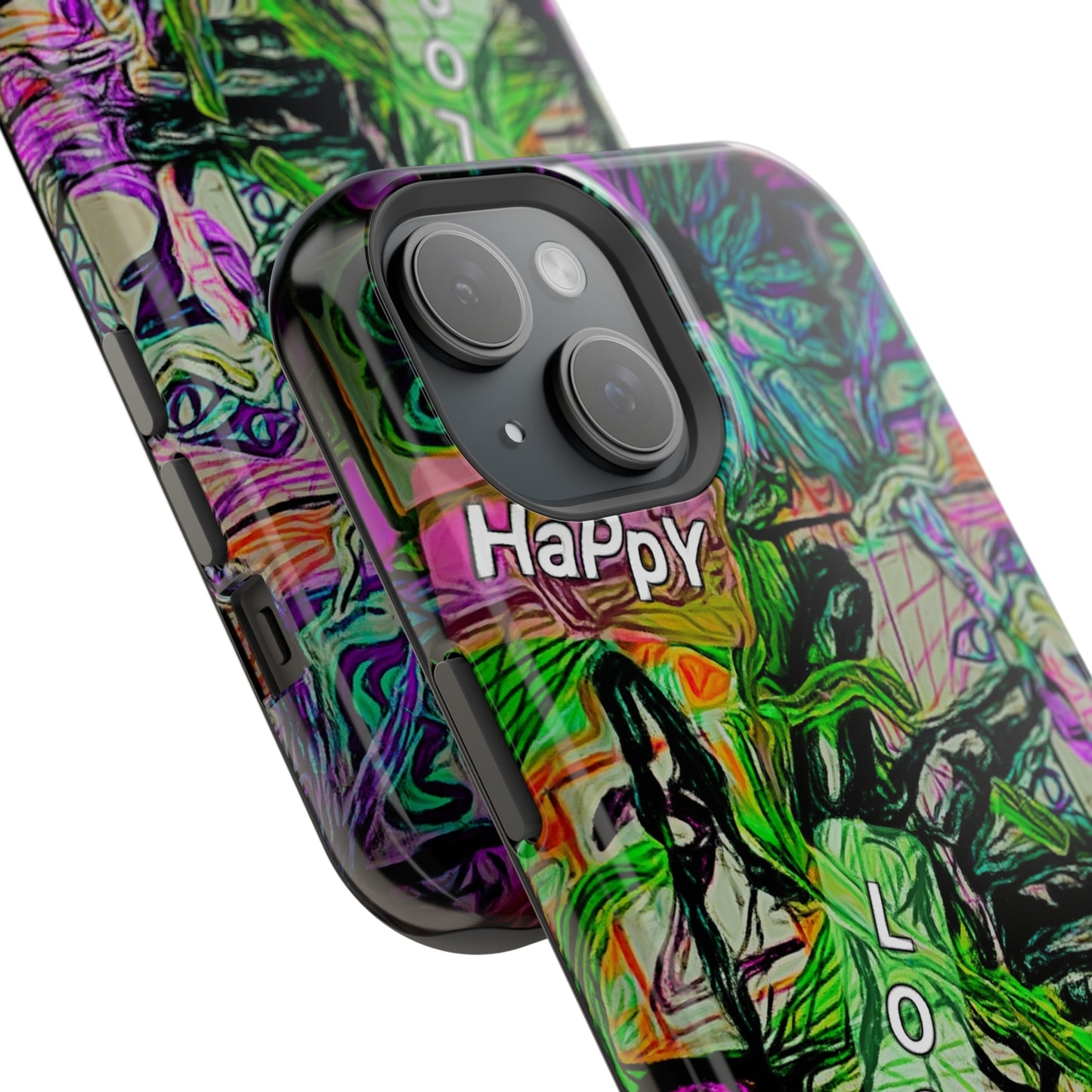 MagSafe Tough Cases for iPhone 15 series with custome Happy Lost Souls Art Work