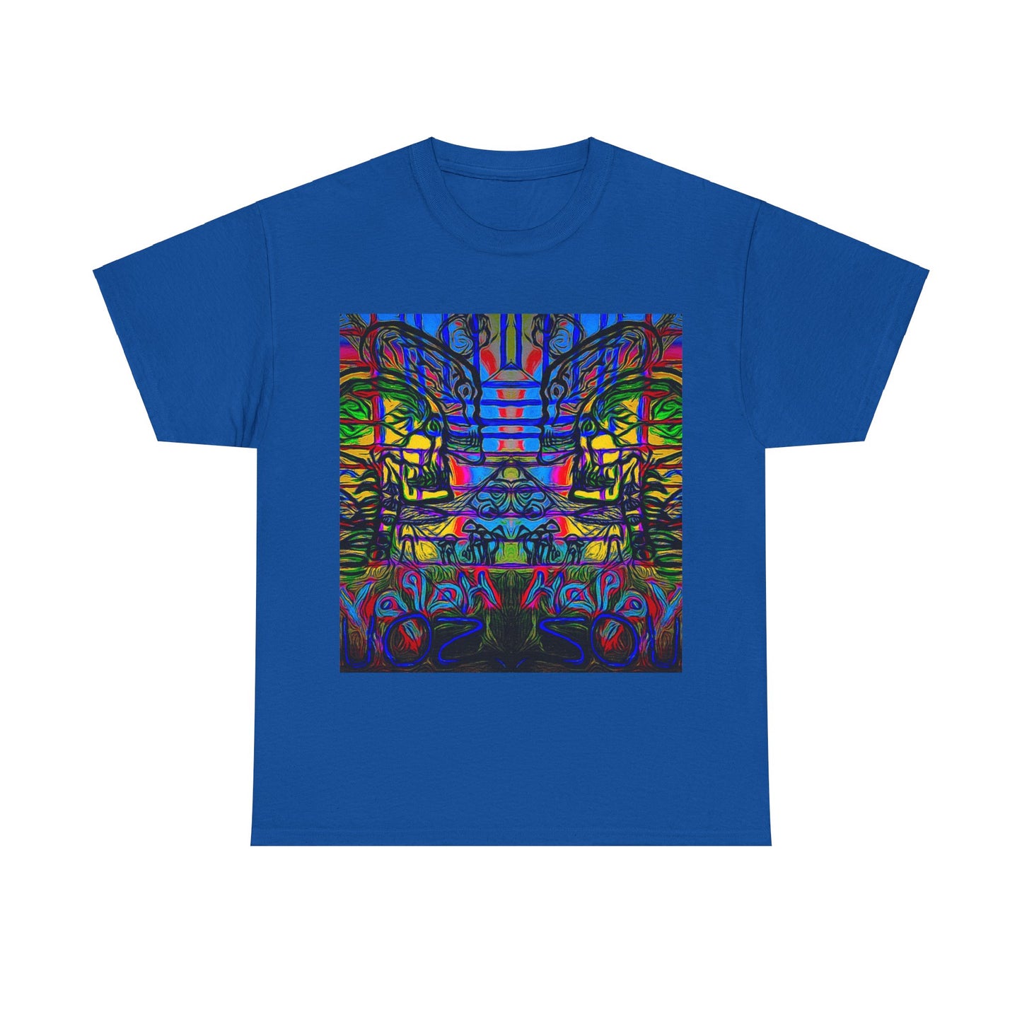 Unisex Heavy Cotton Tee With Custom Happy Lost Souls Art Print(origins)