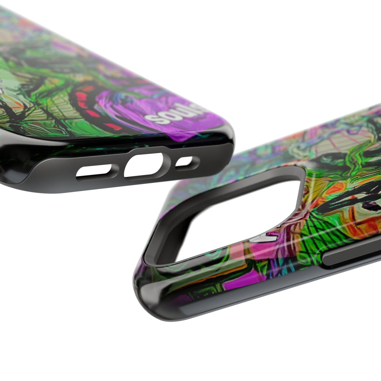 MagSafe Tough Cases for iPhone 15 series with custome Happy Lost Souls Art Work