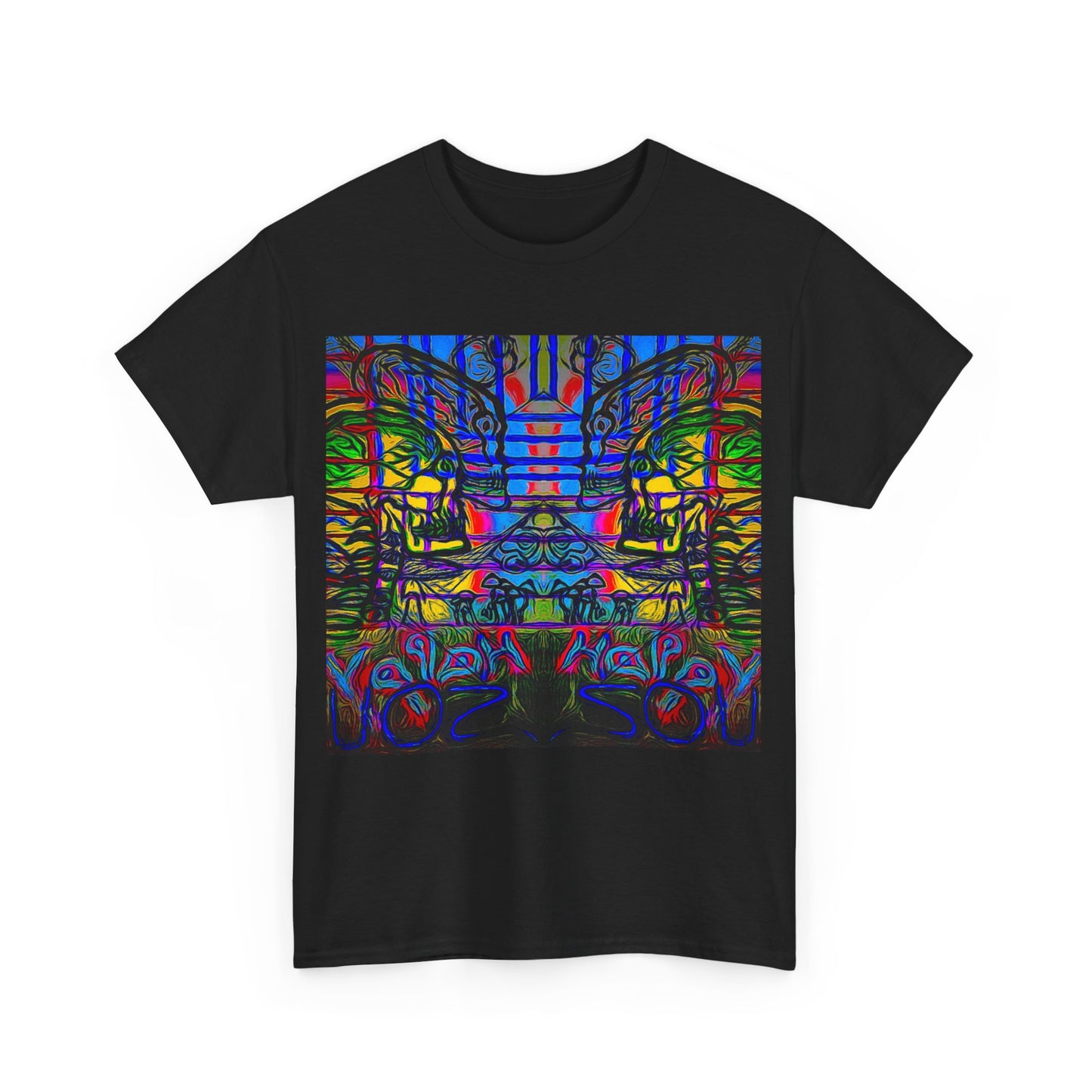 Unisex Heavy Cotton Tee With Custom Happy Lost Souls Art Print(origins)