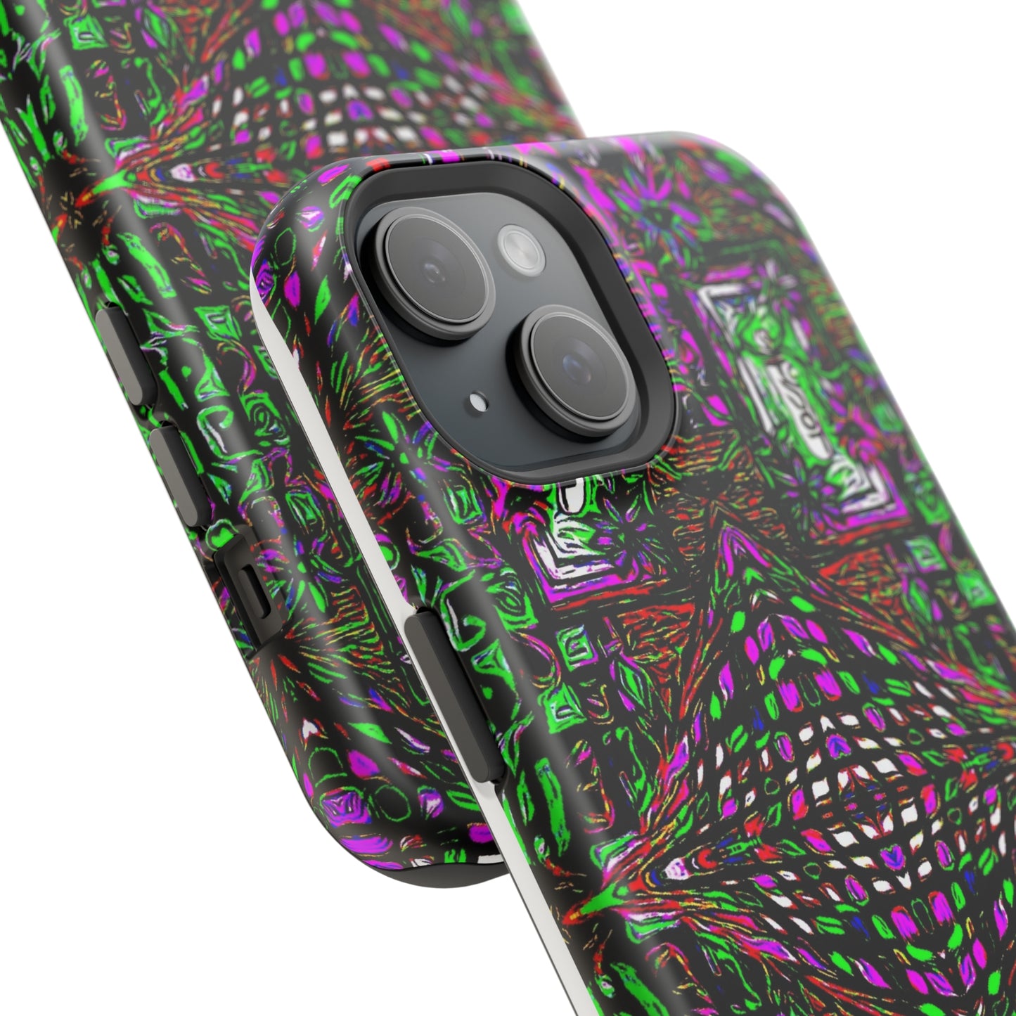 MagSafe Tough Cases for iPhone 15, 15pro, 15pro-max (With Custom Happy Lost Souls Art Print)