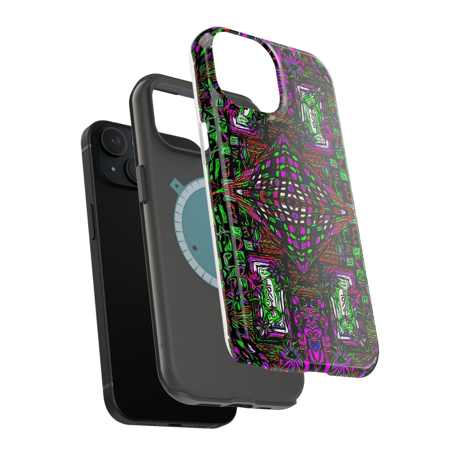 MagSafe Tough Cases for iPhone 15, 15pro, 15pro-max (With Custom Happy Lost Souls Art Print)