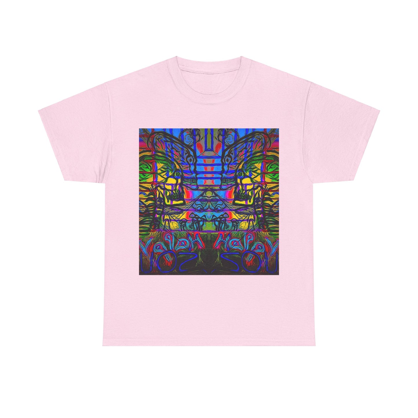 Unisex Heavy Cotton Tee With Custom Happy Lost Souls Art Print(origins)