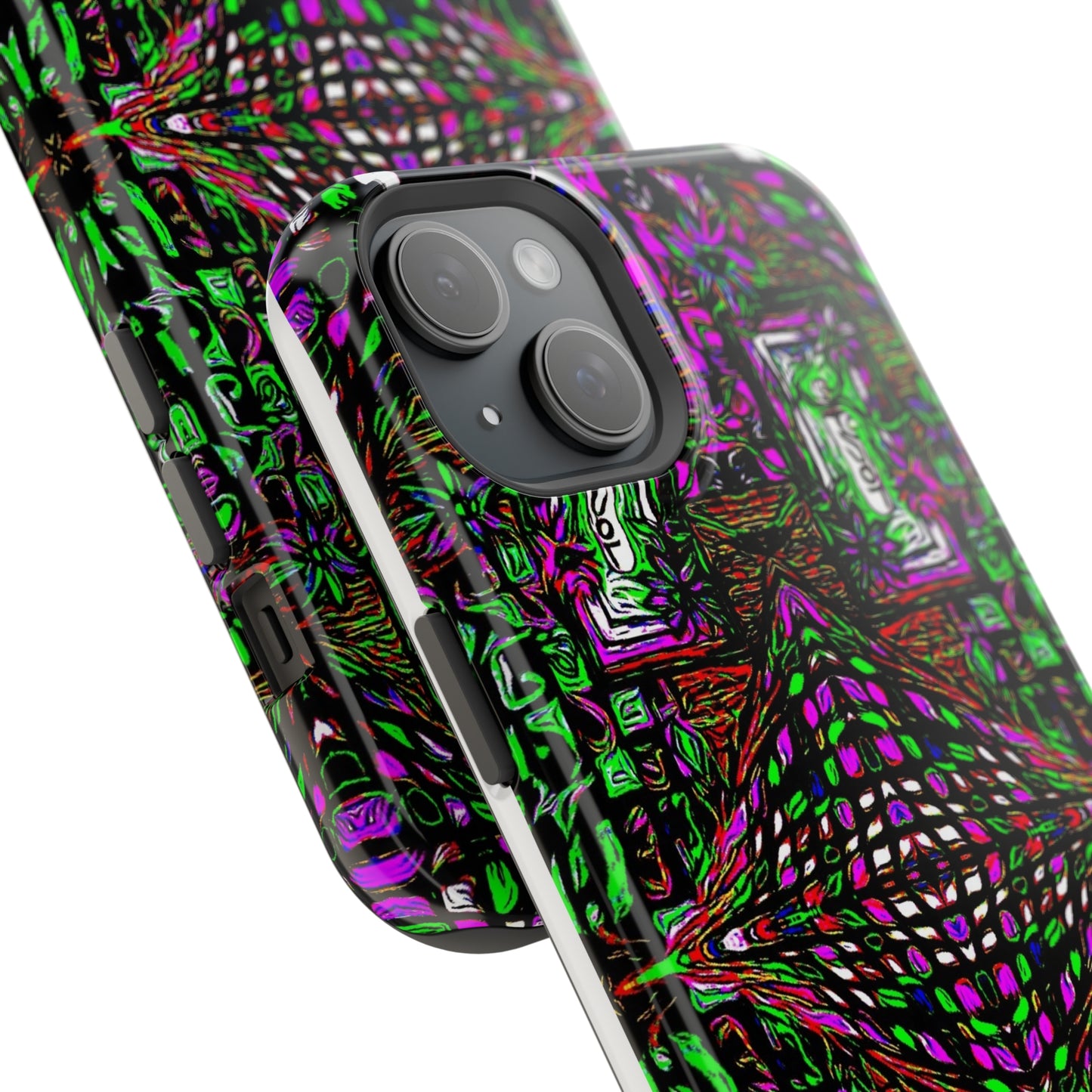 MagSafe Tough Cases for iPhone 15, 15pro, 15pro-max (With Custom Happy Lost Souls Art Print)