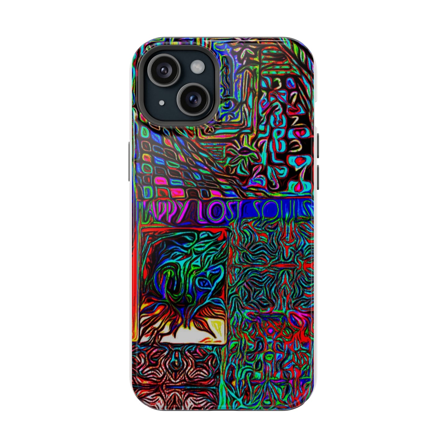 MagSafe Tough Cases for all iPhone 15 models with custom Happy Lost Souls Design