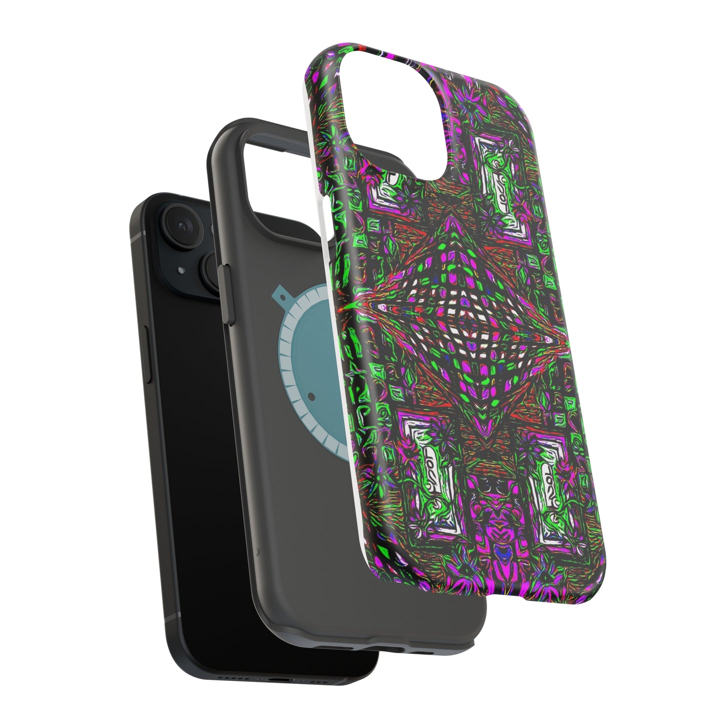 MagSafe Tough Cases for iPhone 15, 15pro, 15pro-max (With Custom Happy Lost Souls Art Print)