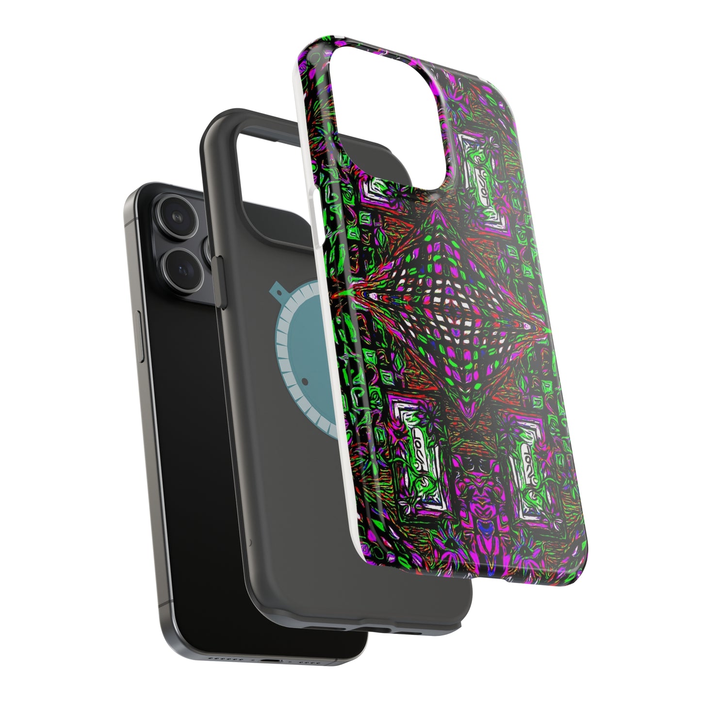 MagSafe Tough Cases for iPhone 15, 15pro, 15pro-max (With Custom Happy Lost Souls Art Print)
