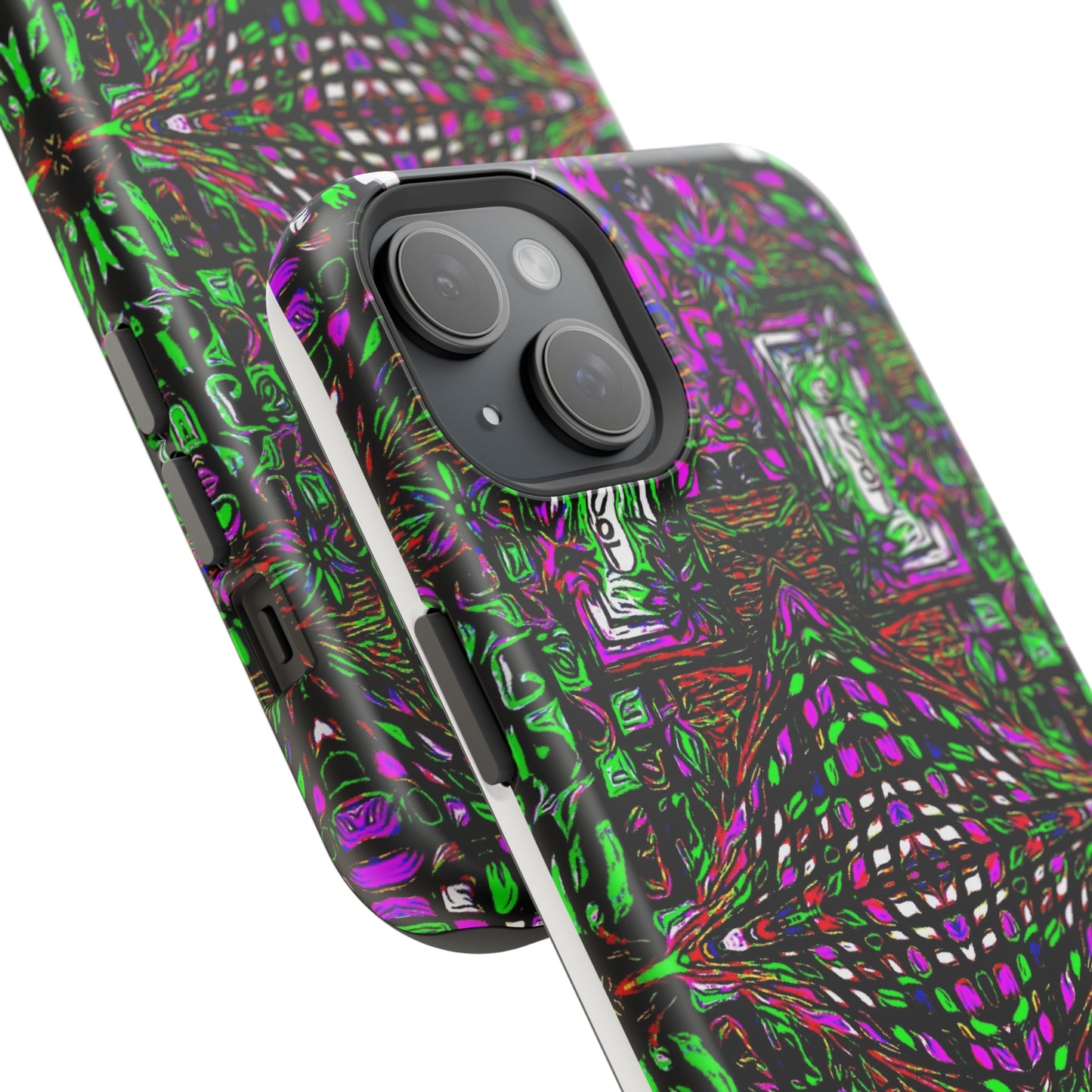 MagSafe Tough Cases for iPhone 15, 15pro, 15pro-max (With Custom Happy Lost Souls Art Print)