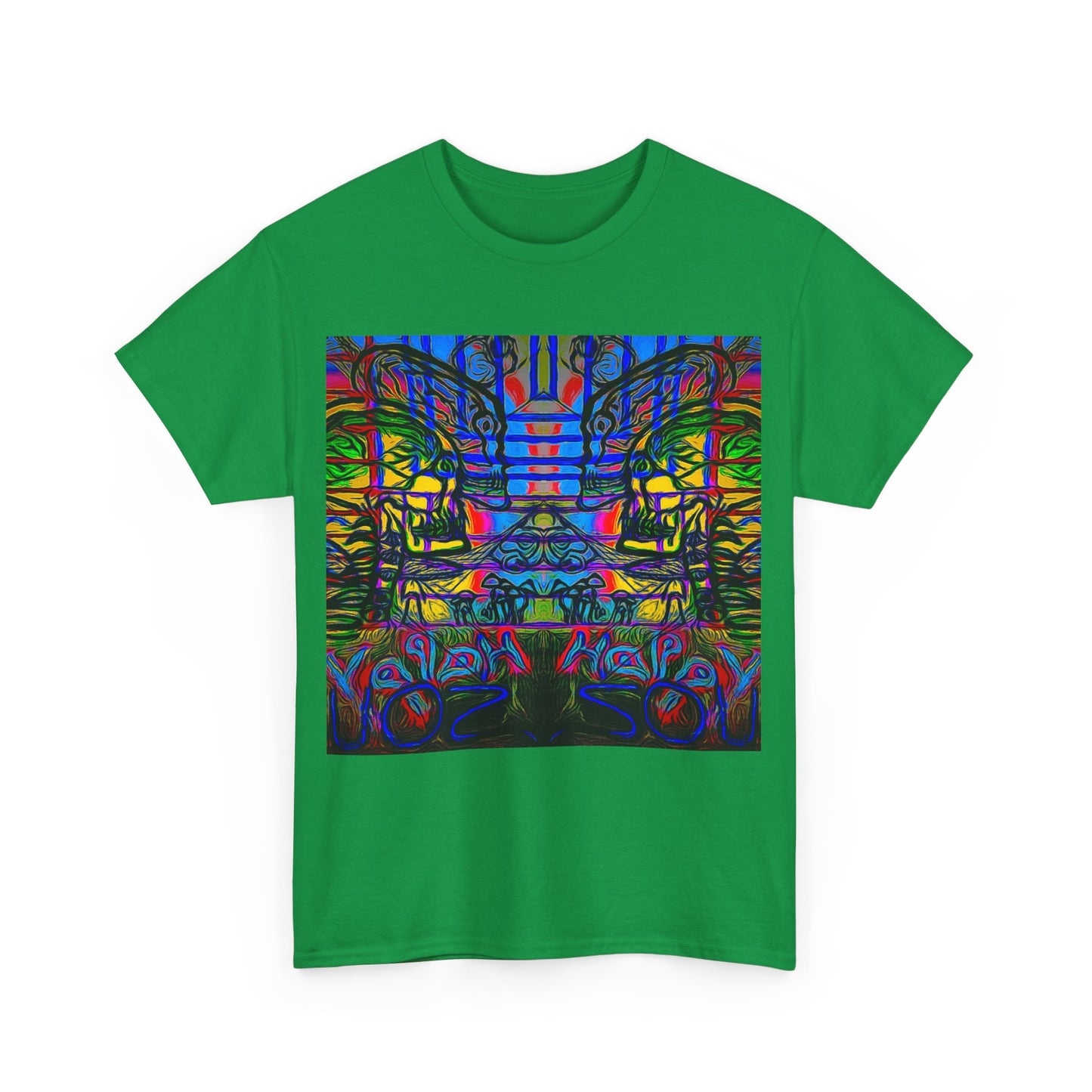 Unisex Heavy Cotton Tee With Custom Happy Lost Souls Art Print(origins)