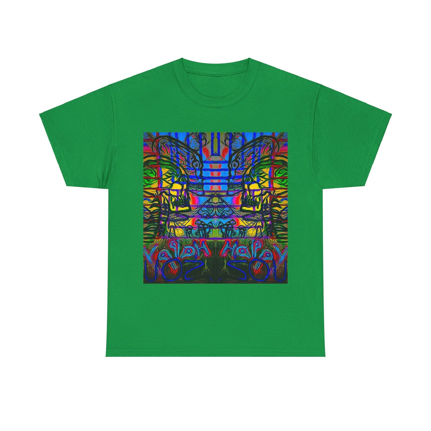 Unisex Heavy Cotton Tee With Custom Happy Lost Souls Art Print(origins)