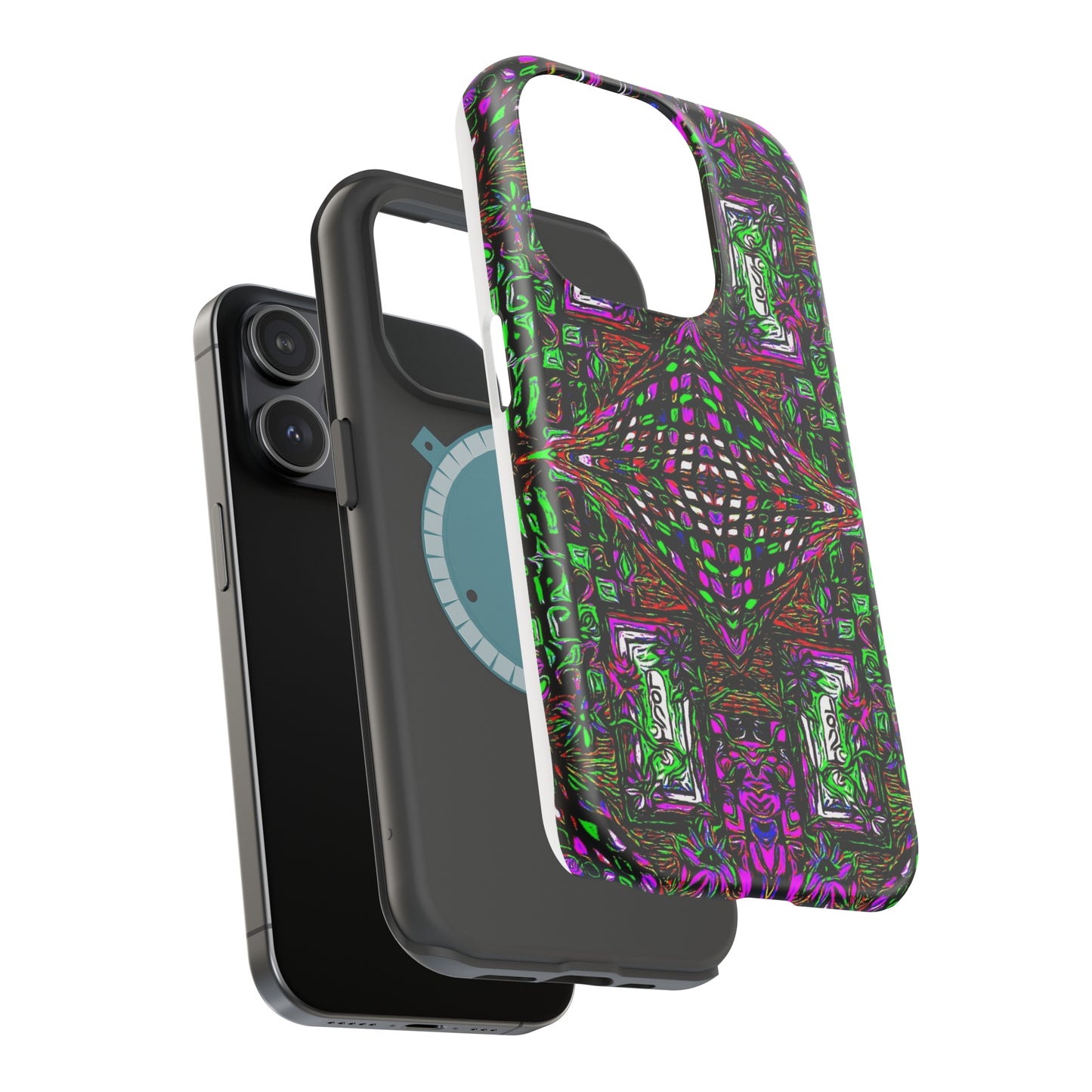 MagSafe Tough Cases for iPhone 15, 15pro, 15pro-max (With Custom Happy Lost Souls Art Print)