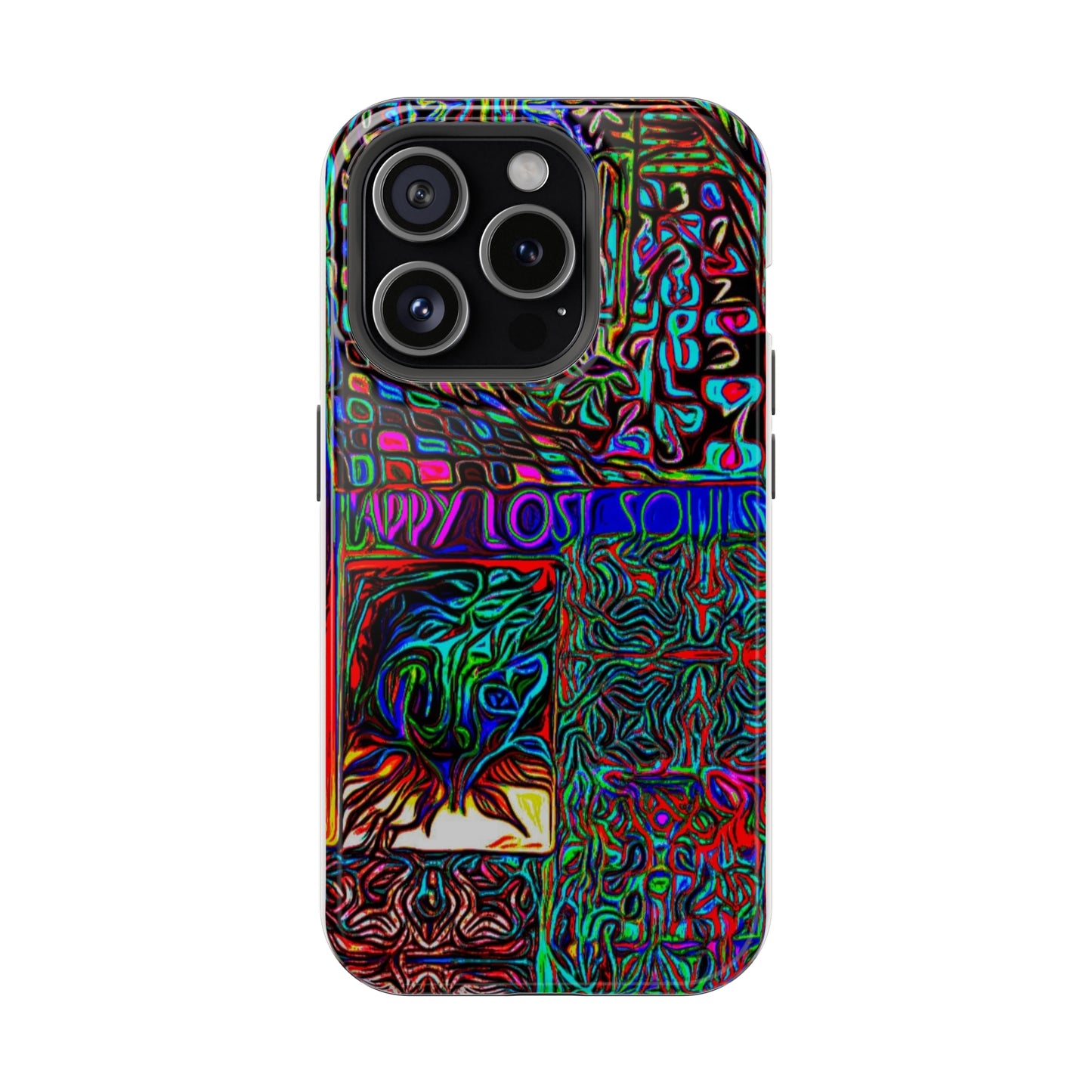 MagSafe Tough Cases for all iPhone 15 models with custom Happy Lost Souls Design
