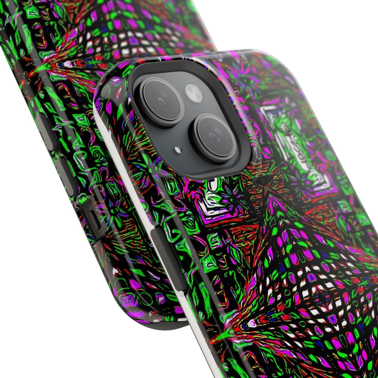 MagSafe Tough Cases for iPhone 15, 15pro, 15pro-max (With Custom Happy Lost Souls Art Print)
