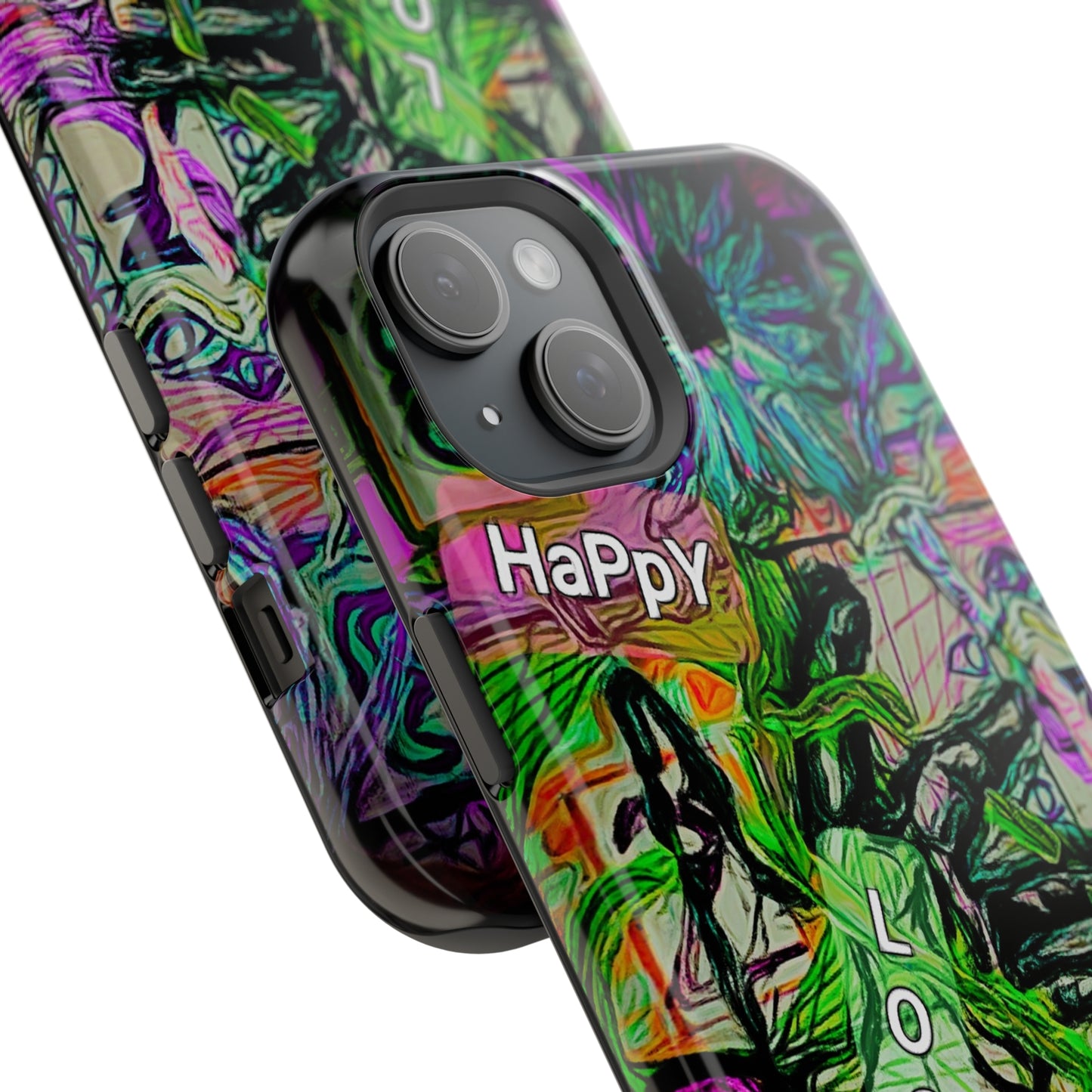 MagSafe Tough Cases for iPhone 15 series with custome Happy Lost Souls Art Work