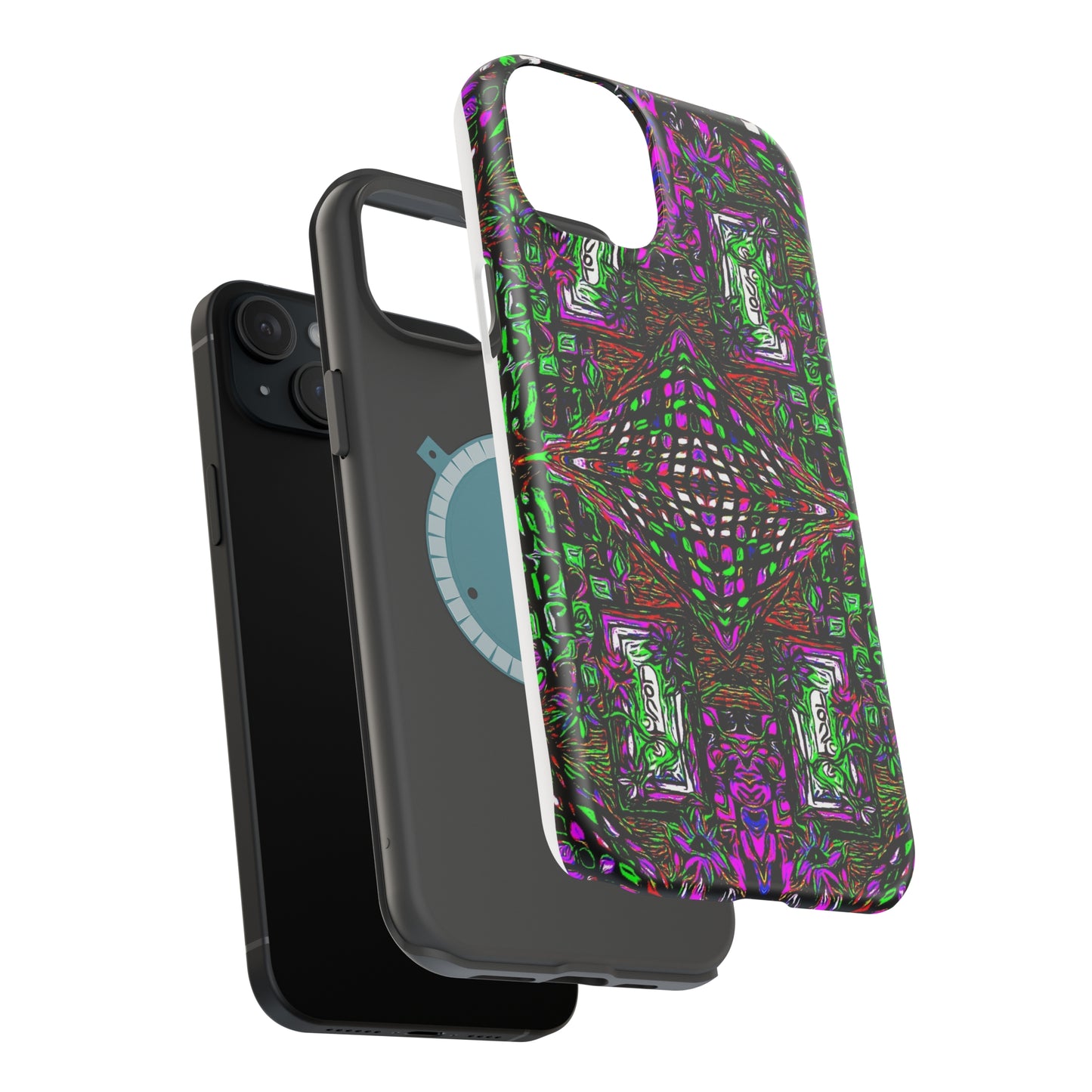 MagSafe Tough Cases for iPhone 15, 15pro, 15pro-max (With Custom Happy Lost Souls Art Print)