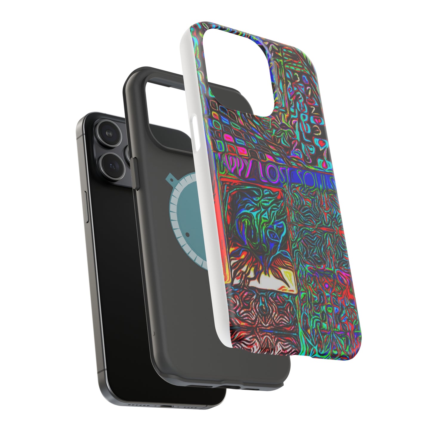 MagSafe Tough Cases for all iPhone 15 models with custom Happy Lost Souls Design