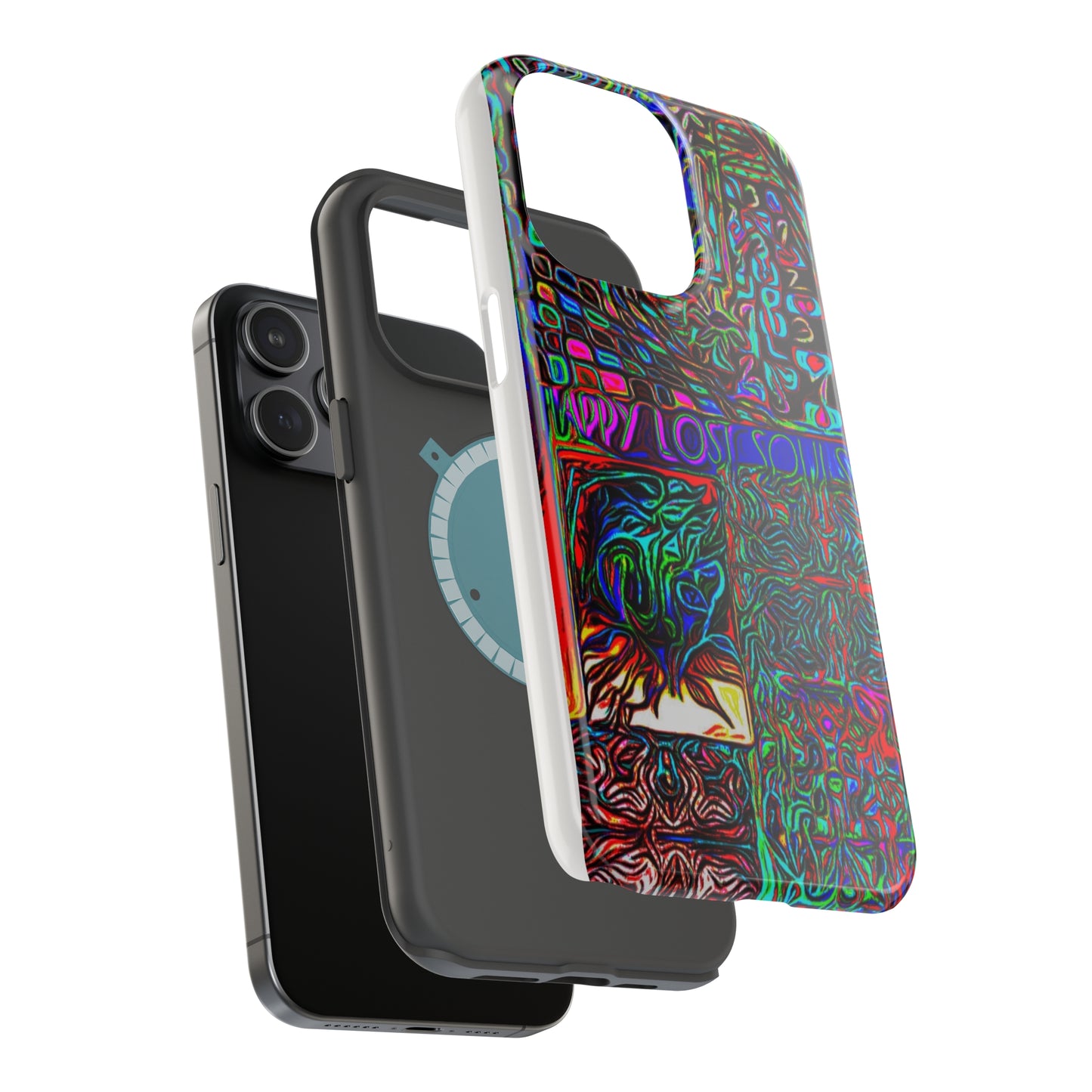 MagSafe Tough Cases for all iPhone 15 models with custom Happy Lost Souls Design