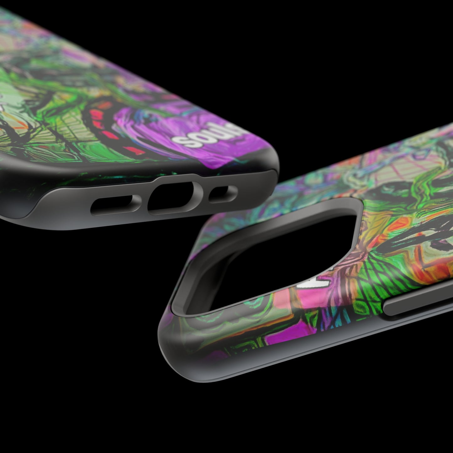 MagSafe Tough Cases for iPhone 15 series with custome Happy Lost Souls Art Work