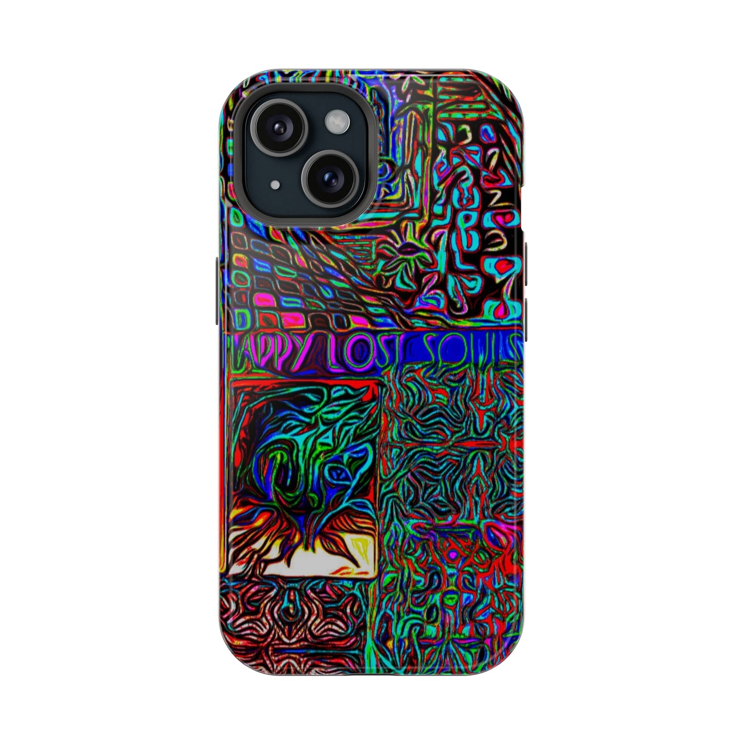 MagSafe Tough Cases for all iPhone 15 models with custom Happy Lost Souls Design