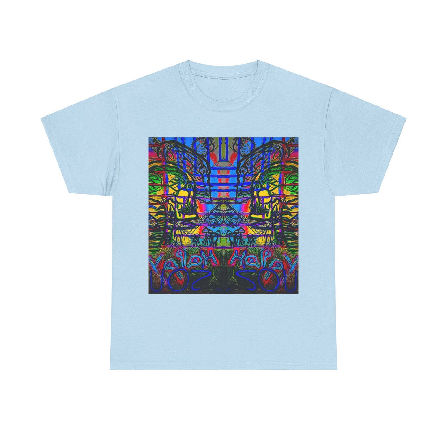 Unisex Heavy Cotton Tee With Custom Happy Lost Souls Art Print(origins)