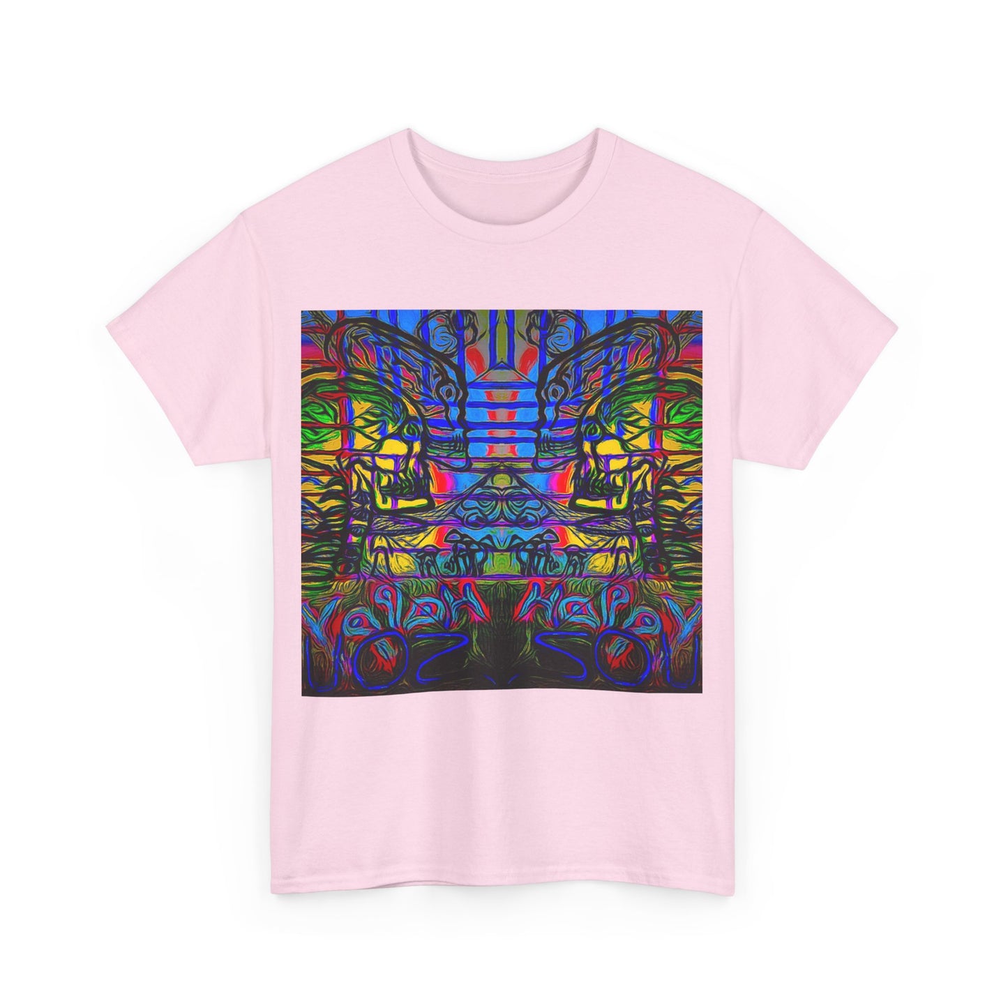 Unisex Heavy Cotton Tee With Custom Happy Lost Souls Art Print(origins)