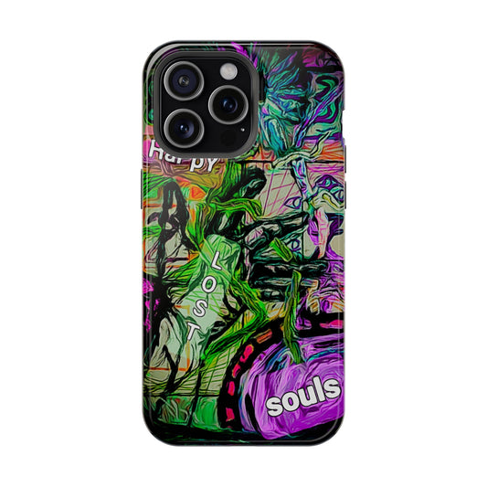 MagSafe Tough Cases for iPhone 15 series with custome Happy Lost Souls Art Work