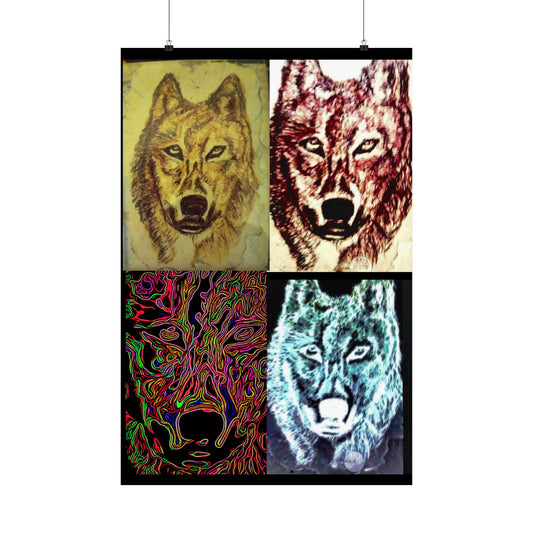 Happy Lost Souls "Black Wolf" Matte Vertical Posters