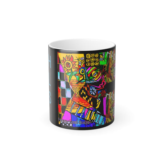 Happy Lost Souls Original Art Print 1st edition "spring sprung" Color Morphing Mug, 11oz
