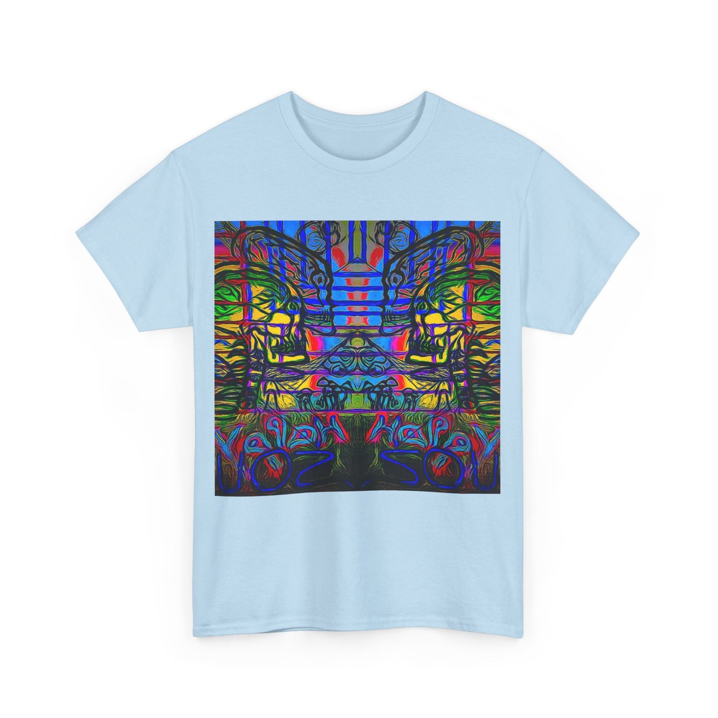 Unisex Heavy Cotton Tee With Custom Happy Lost Souls Art Print(origins)